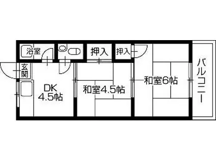 コーポラスTツカモト(2DK/1階)の間取り写真
