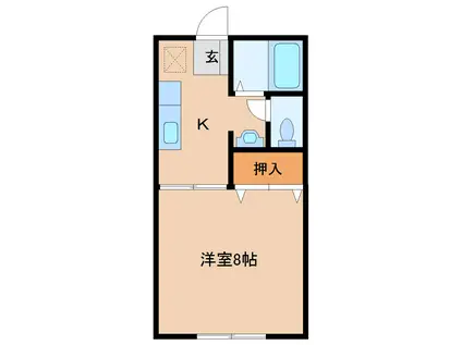 メゾンツルミ5号棟(1K/1階)の間取り写真