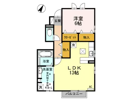 CONFORT SHIGINO(1LDK/1階)の間取り写真