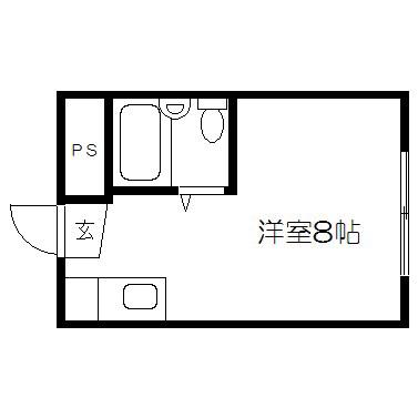 ハイツ金閣(ワンルーム/4階)の間取り写真
