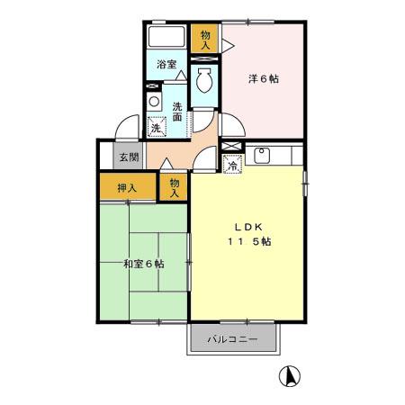 セジュールすみれ(2LDK/2階)の間取り写真