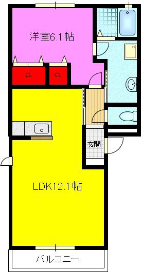 コンフォールミタニ(1LDK/3階)の間取り写真