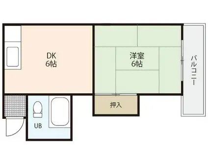 ミトビル(1DK/4階)の間取り写真