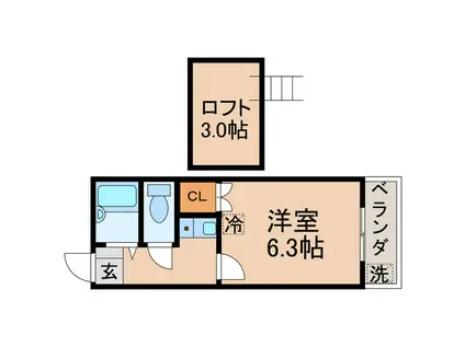 HAUS-14(1SK/1階)の間取り写真