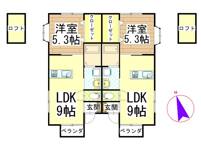 ユミール・マリンII(1LDK/2階)の間取り写真