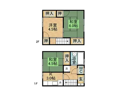 中野アパートC(3K/1階)の間取り写真