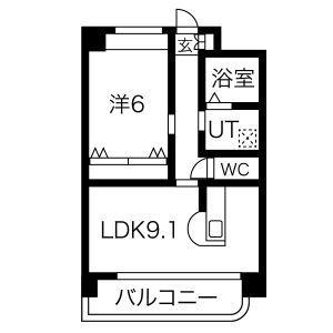 TS IORI(1LDK/7階)の間取り写真