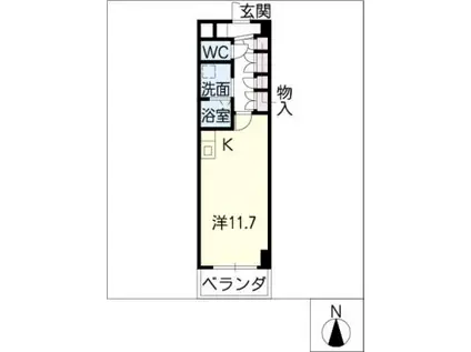 FOUR LEAVES前田(ワンルーム/5階)の間取り写真
