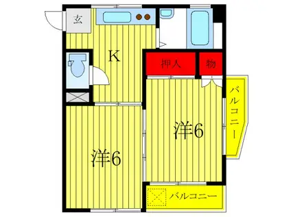 吉崎マンション(2K/4階)の間取り写真