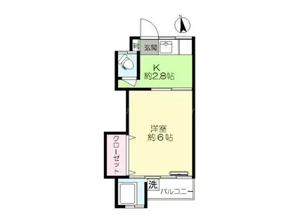 よしみ荘(1K/1階)の間取り写真