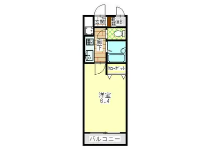 ライオンズマンション西千石(1K/7階)の間取り写真