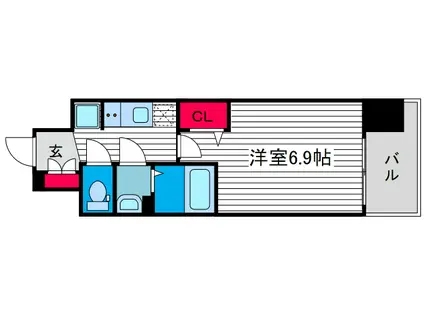 アドバンス大阪ベイココナ(1K/2階)の間取り写真