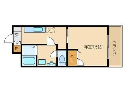 レディースゴールドハイツ(1K/3階)の間取り写真