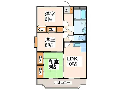 グランディール・Y(3LDK/3階)の間取り写真