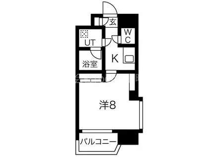 PIECE CHARMANTE FUKUSHIMA(1K/2階)の間取り写真