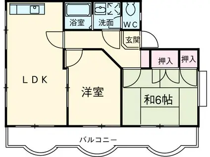 シティマンション羽鳥(2LDK/3階)の間取り写真