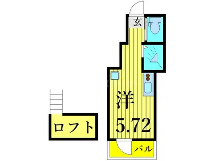 金町タイムテラス(ワンルーム/2階)の間取り写真