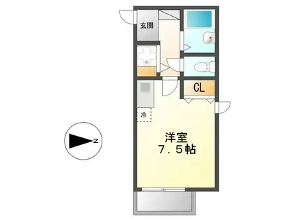 ラハイナ東新宿(ワンルーム/2階)の間取り写真