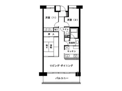 ロイヤルエイトコートII(3LDK/7階)の間取り写真