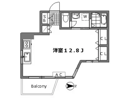 和泉ファミリオA&B(ワンルーム/3階)の間取り写真