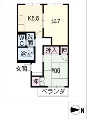 TDマンションPAULOWNIA(2DK/3階)の間取り写真