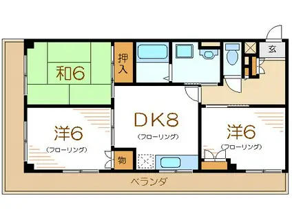 マンションヤマキ(3DK/3階)の間取り写真