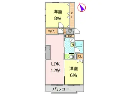 メゾン・オキ(2LDK/1階)の間取り写真