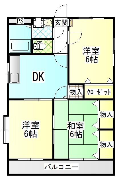 エクセルハイツ(3DK/2階)の間取り写真