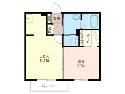 グローラタミヤD棟(1LDK/1階)の間取り写真
