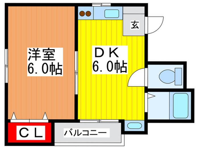 コーエーハイム(1DK/3階)の間取り写真