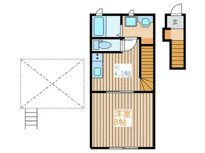 ハーランエステート(1K/2階)の間取り写真