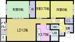 ルミナス7・3(3LDK/2階)の間取り写真