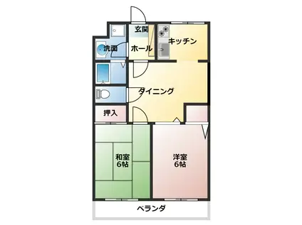 OSTクレスタ(2DK/2階)の間取り写真