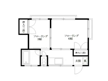 戸山いずみ荘(2K/1階)の間取り写真