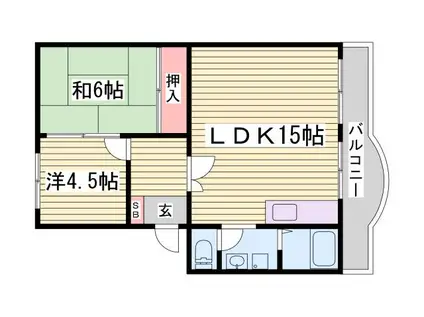 メゾン北鈴(2LDK/5階)の間取り写真