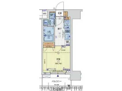 レオンコンフォート難波ブラン(1K/7階)の間取り写真