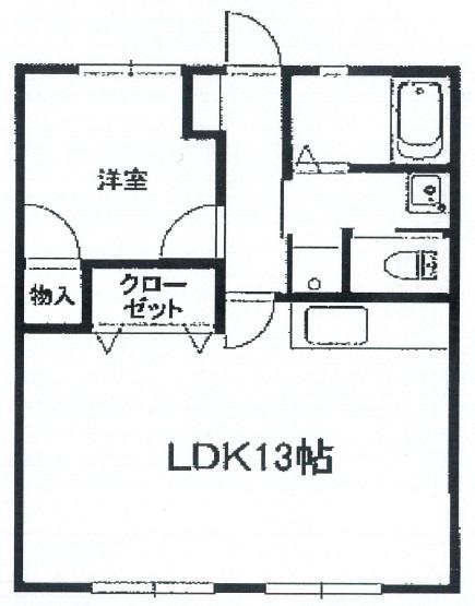 シティ青山(1LDK/1階)の間取り写真