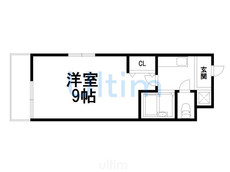 トゥルー西ノ京(1K/2階)の間取り写真