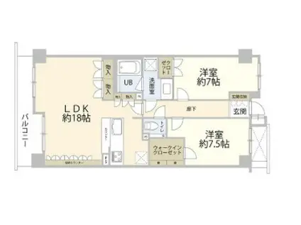 コスモ池田山公園(2LDK/3階)の間取り写真