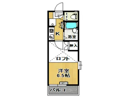 ル シエル(1K/2階)の間取り写真
