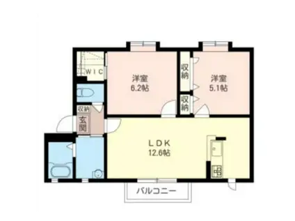 コートマウンテンB(2LDK/1階)の間取り写真