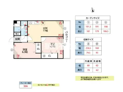 セキレイマンション久留米(2LDK/1階)の間取り写真