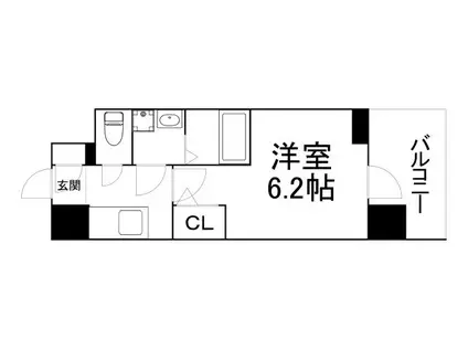 エスリードレジデンス梅田クラスシティ(1K/5階)の間取り写真