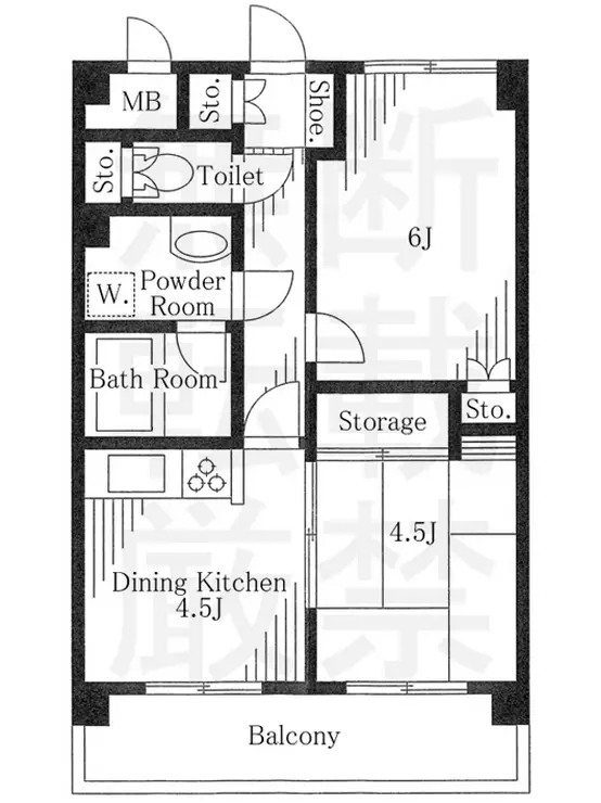 朝日広尾マンション 14階階 間取り