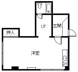 道央しあわせハイツ 7-H(ワンルーム/7階)の間取り写真
