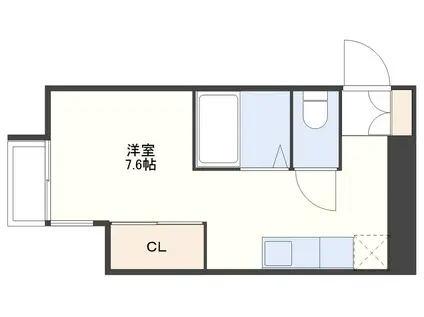 NISCII(ワンルーム/2階)の間取り写真