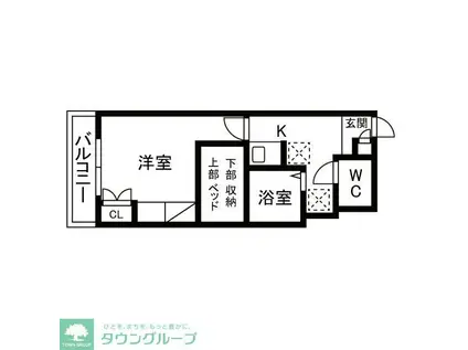 フォルティーナ戸田(1K/2階)の間取り写真