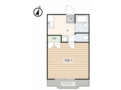 CLEO・津高(1K/4階)の間取り写真