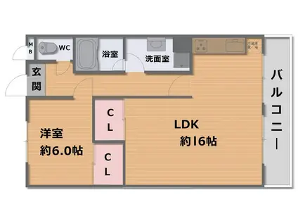 マンション清(1LDK/2階)の間取り写真