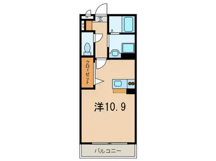 ローズコート芦屋(ワンルーム/1階)の間取り写真